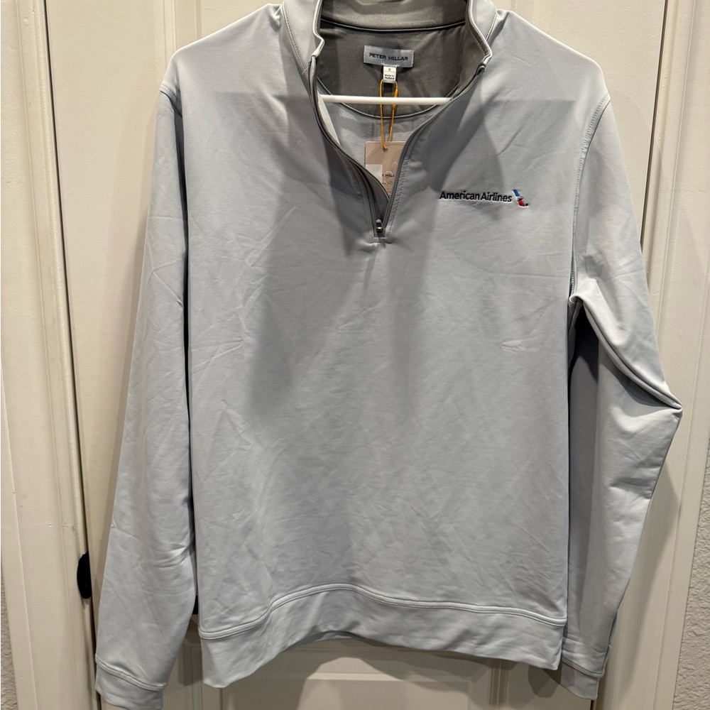 Peter Millar Light Gray Quarter-Zip Pullover
